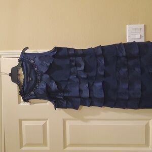 S.L. Fashions Navy Embellished Dress